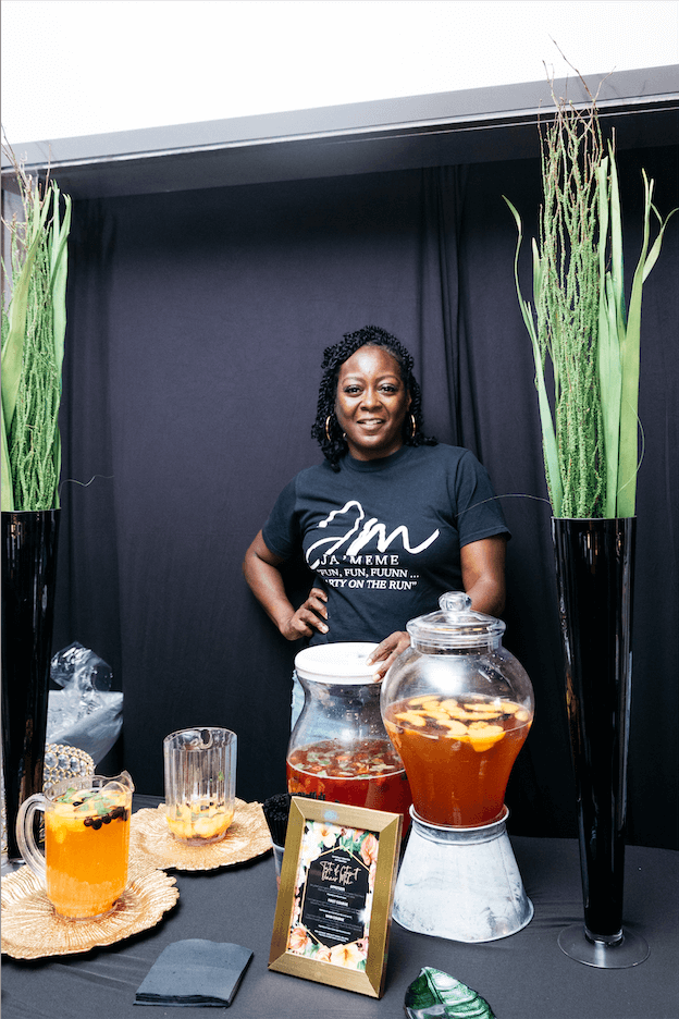 Ja'Meme Bartending stand at the Taste of Catapult event