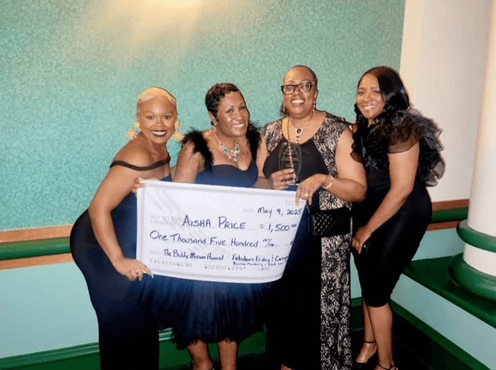 Aisha Price receiving the Biddy Mason Award