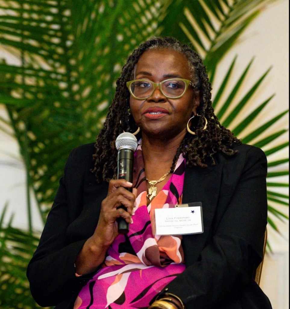 Lisa Freeman speaking at an event