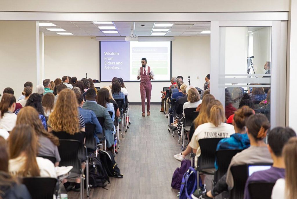 Dr. White giving a lecture