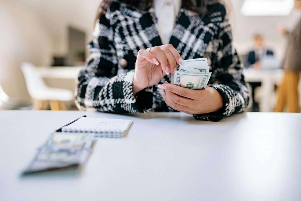 Woman managing her finances