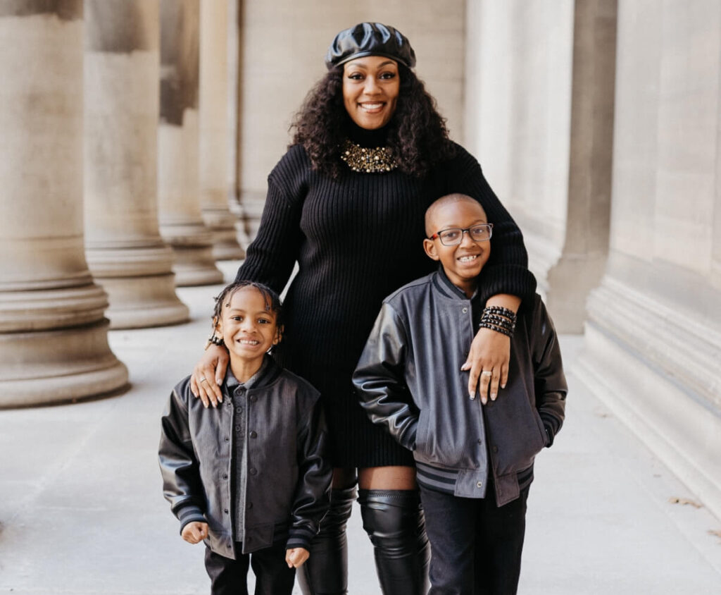 Kecia with her two sons